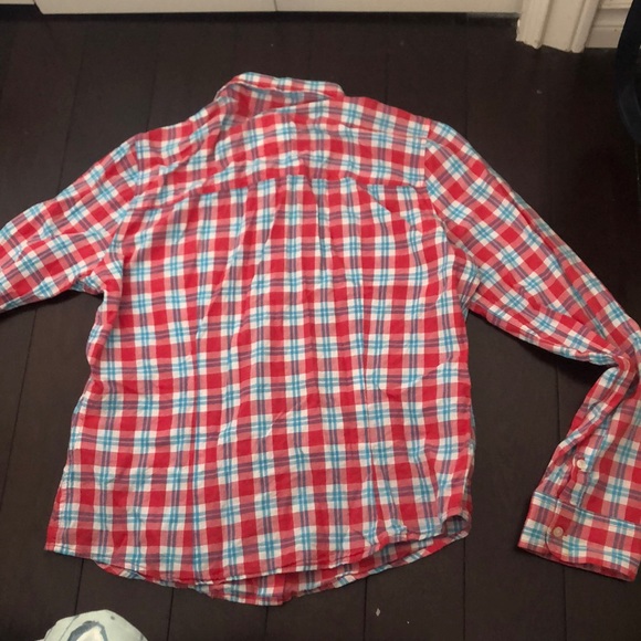 Hollister Flannel shirt (pink,red, and blue) - Picture 2 of 2